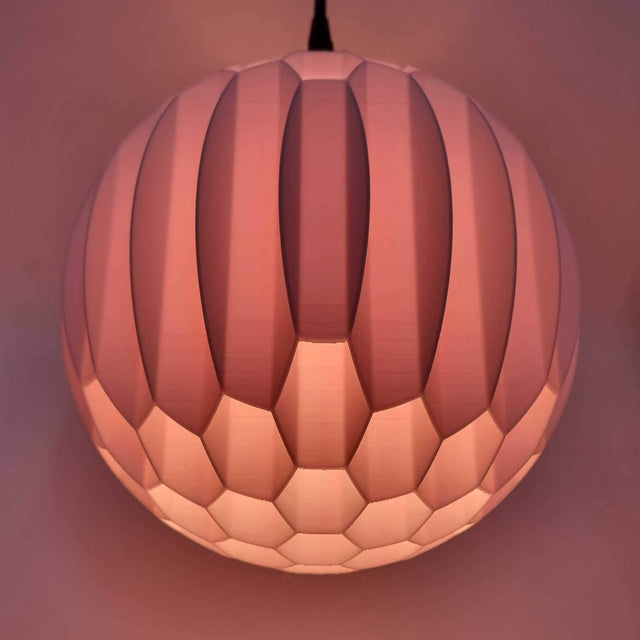 3DPPA Spherical Mesh Lamp Shade | Geometric Hexagon Pendant Light | Hypnotic Gradient Lighting | Modern 3D Printed Home Decor - LV3DPrinting