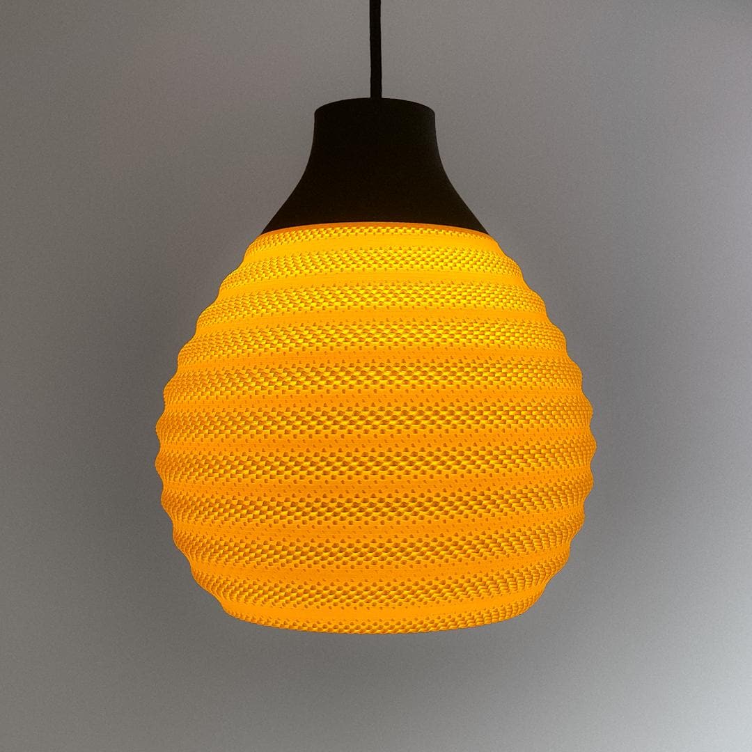 Lunfardo Cora Pendant Lamp Shade, RippleMesh Lampshade, Modern Pendant Lighting, 3D Printed Lamp, Geometric Ceiling Light Decor