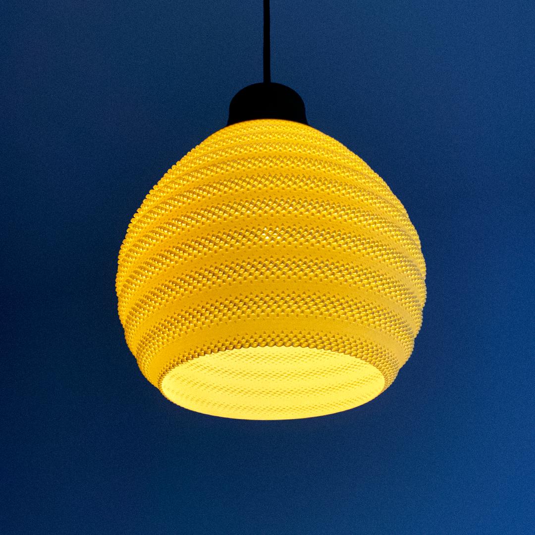 Lunfardo Cora Pendant Lamp Shade, RippleMesh Lampshade, Modern Pendant Lighting, 3D Printed Lamp, Geometric Ceiling Light Decor