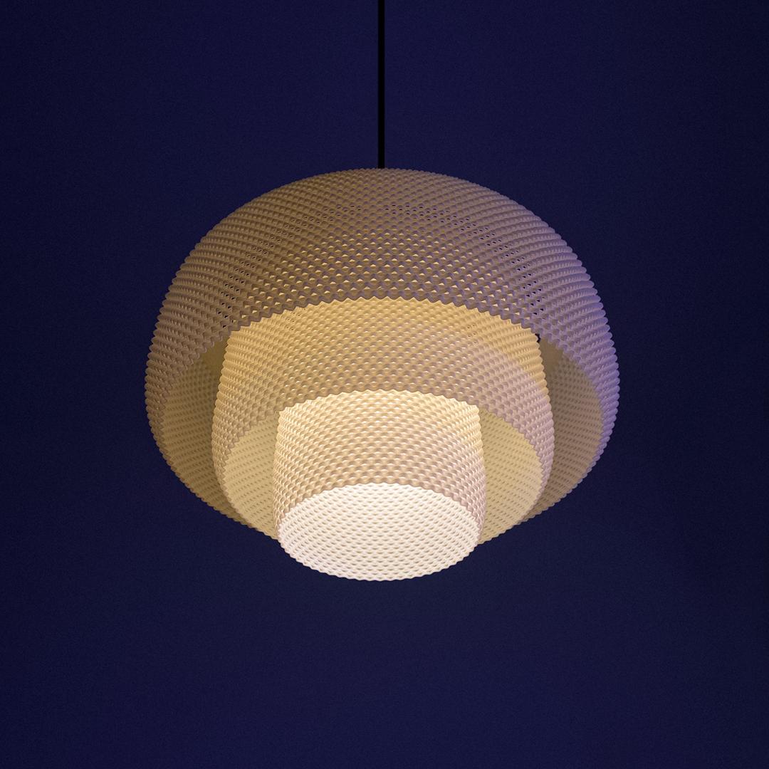 Luciana Pendant Lamp Shade, 3D Printed Hanging Light, Modern Ceiling Light Cover, Contemporary Lighting Decor