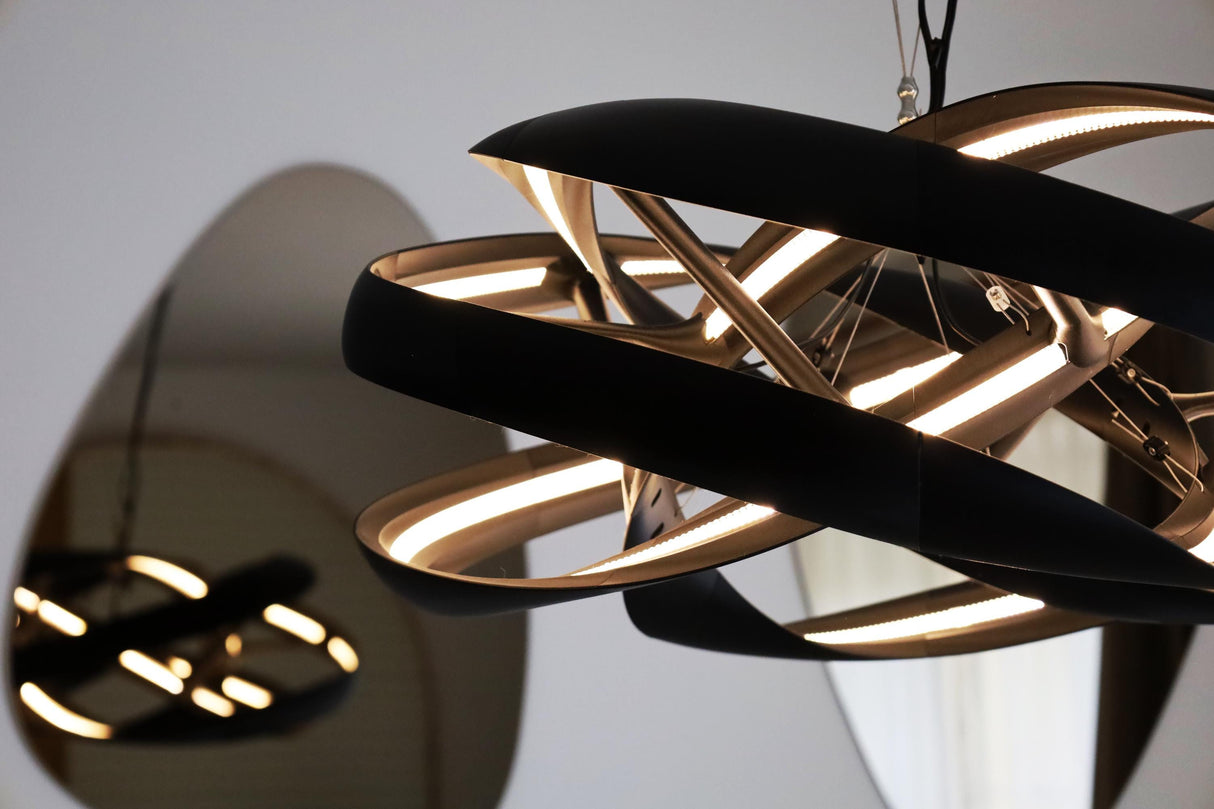 Lamp Printed IAP Helix Chandelier | 3D Printed LED Ceiling Light | Sculptural Pendant Lamp