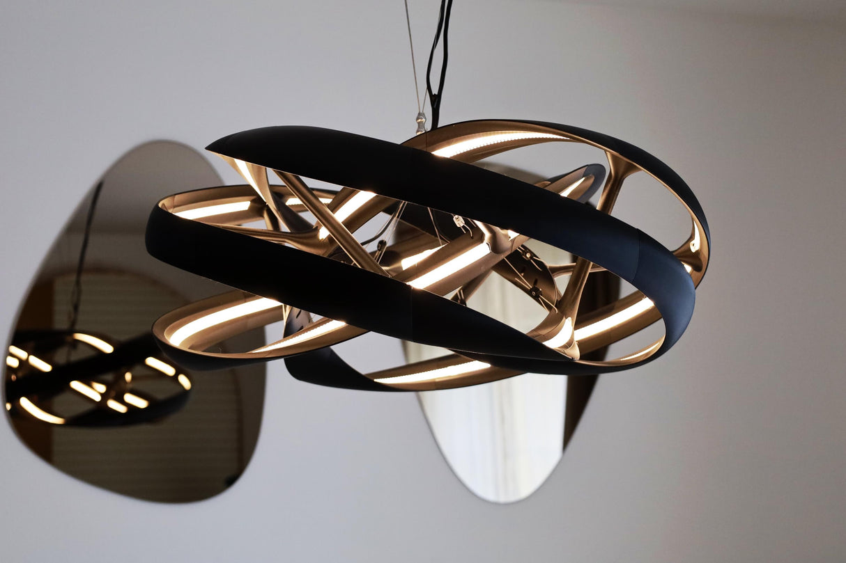 Lamp Printed IAP Helix Chandelier | 3D Printed LED Ceiling Light | Sculptural Pendant Lamp