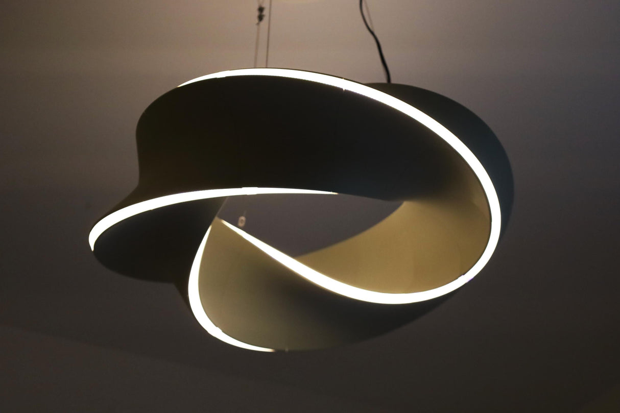 Lamp Printed IAP Toroidal Helix Chandelier | 3D Printed LED Ceiling Light | Sculptural Pendant Lamp