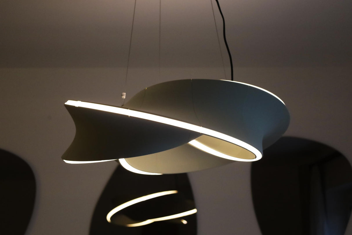 Lamp Printed IAP Toroidal Helix Chandelier | 3D Printed LED Ceiling Light | Sculptural Pendant Lamp