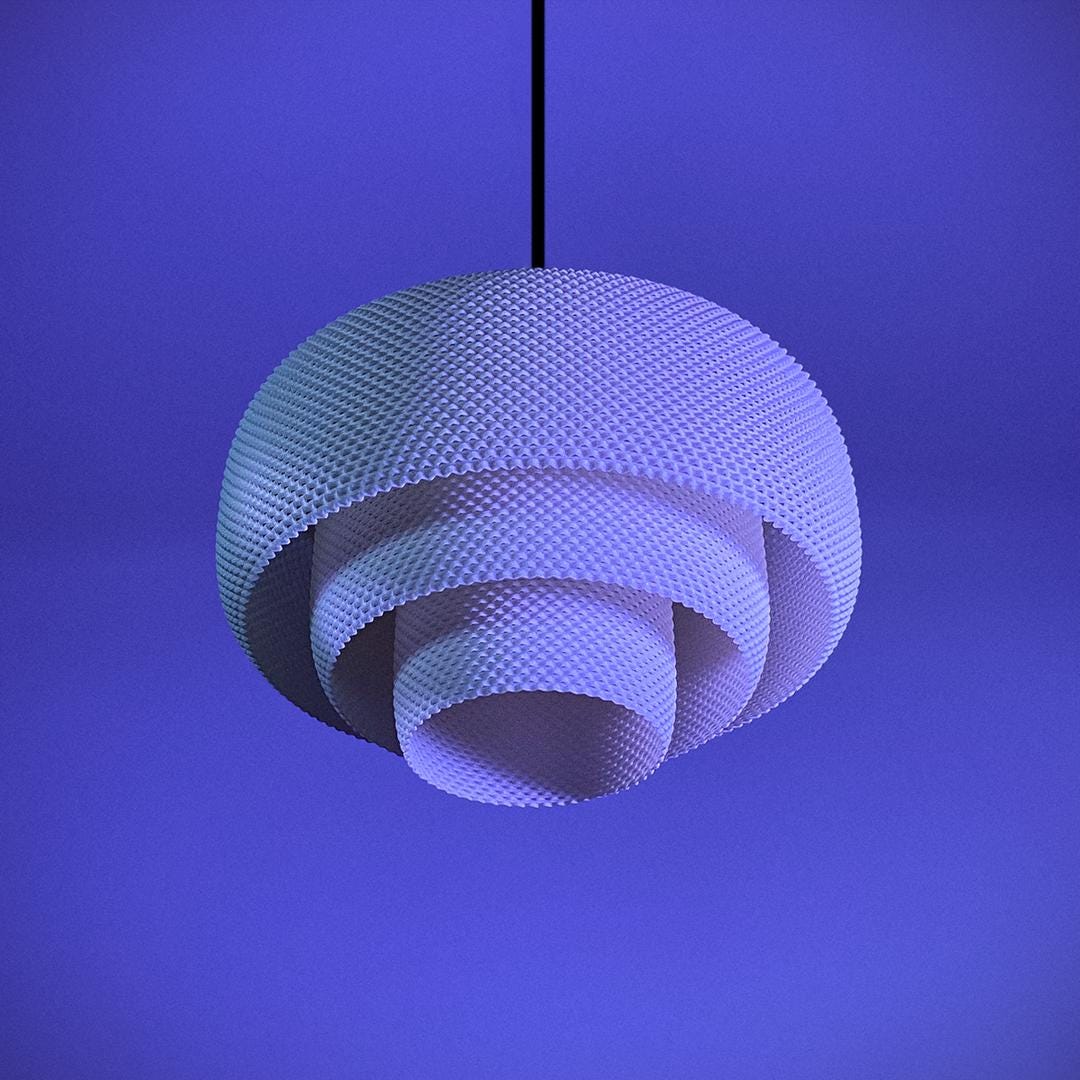 Luciana Pendant Lamp Shade, 3D Printed Hanging Light, Modern Ceiling Light Cover, Contemporary Lighting Decor