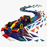 LV 3D F1 Race Car Polygon Wall Art, Formula Racing Decor, Low Poly 3D Printed Wall Sculpture, Motorsport Gift