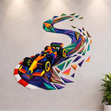 LV 3D F1 Race Car Polygon Wall Art, Formula Racing Decor, Low Poly 3D Printed Wall Sculpture, Motorsport Gift