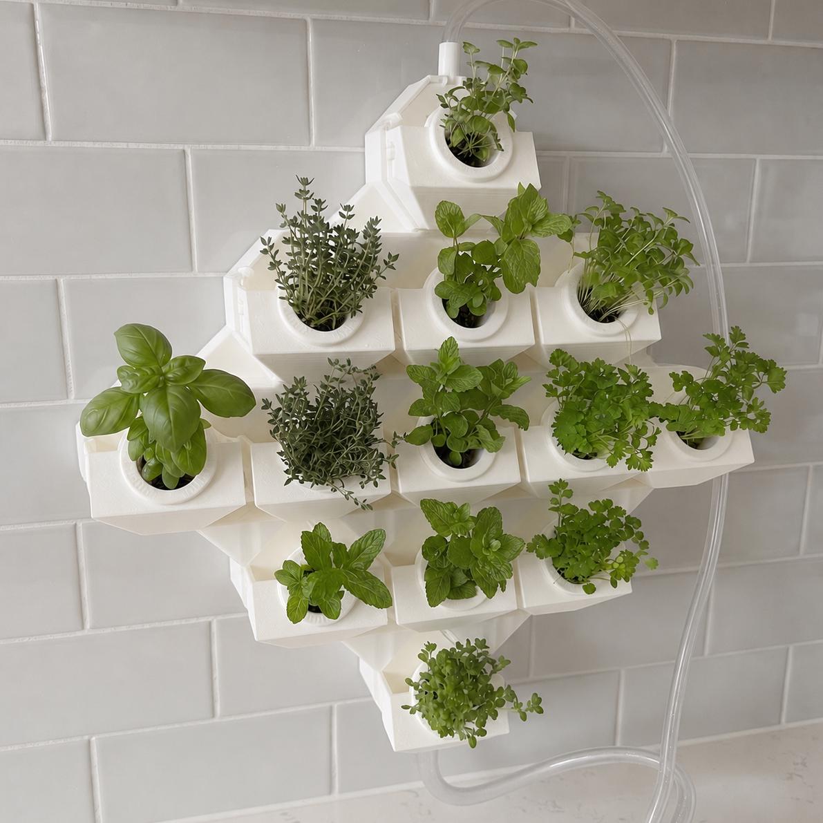 LV 3D Modular Wall Mounted Hydroponic System | Expandable Indoor Herb Garden | Magnetic Vertical Planter Kit