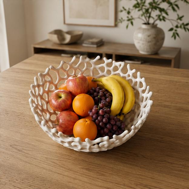LV 3D Coral Reef Fruit Bowl | Modern 3D Printed Fruit Basket | Coastal Kitchen Decor | Decorative Countertop Bowl | Housewarming Gift