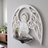 LV 3D Guardian Angel Wall Shelf | Christian Wall Decor | Floating Prayer Shelf | Geometric Angel Art