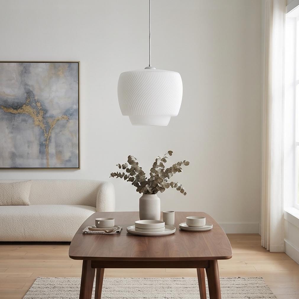 Kraken.stl Flowline Ceiling Lamp | 3D Printed Pendant Lamp Shade | Modern Hanging Light | Minimalist Ceiling Light | E26 E27 Home Decor