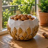 LV 3D Printing Removable Gold Leaf Egg Bowl | 2-in-1 Decorative Fruit Bowl, Candy Dish, Nut Bowl, Dry Food Storage, Modern Home Decor