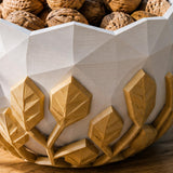 LV 3D Printing Removable Gold Leaf Egg Bowl | 2-in-1 Decorative Fruit Bowl, Candy Dish, Nut Bowl, Dry Food Storage, Modern Home Decor