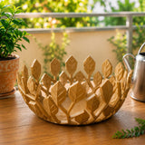 LV 3D Printing Removable Gold Leaf Egg Bowl | 2-in-1 Decorative Fruit Bowl, Candy Dish, Nut Bowl, Dry Food Storage, Modern Home Decor
