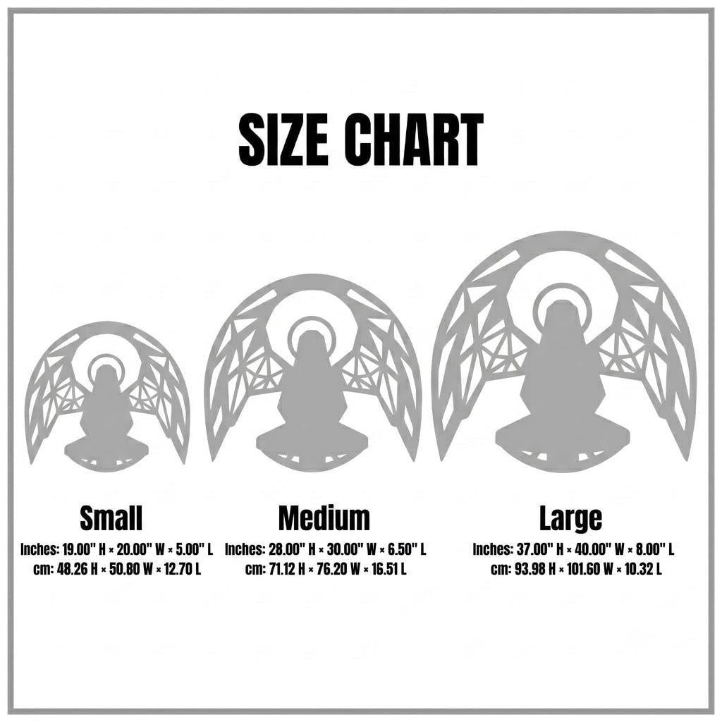 LV 3D Guardian Angel Wall Shelf | Christian Wall Decor | Floating Prayer Shelf | Geometric Angel Art