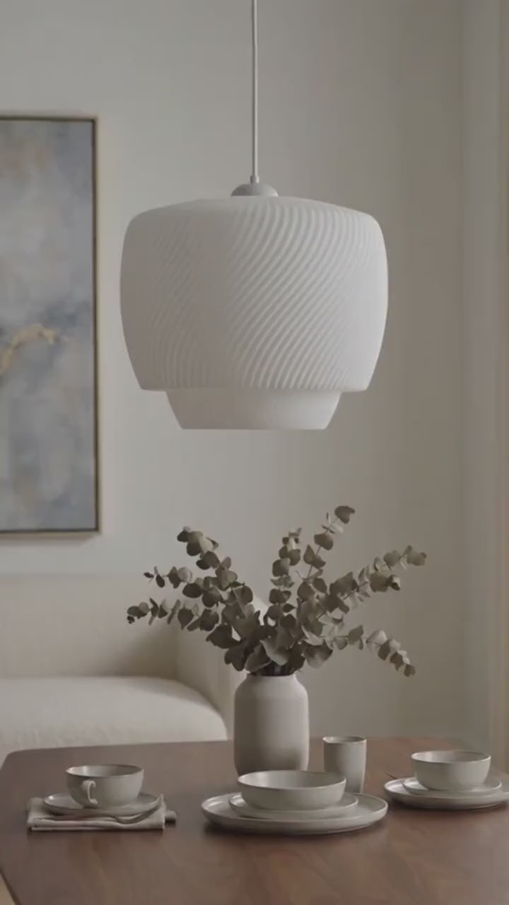 Kraken.stl Flowline Ceiling Lamp | 3D Printed Pendant Lamp Shade | Modern Hanging Light | Minimalist Ceiling Light | E26 E27 Home Decor