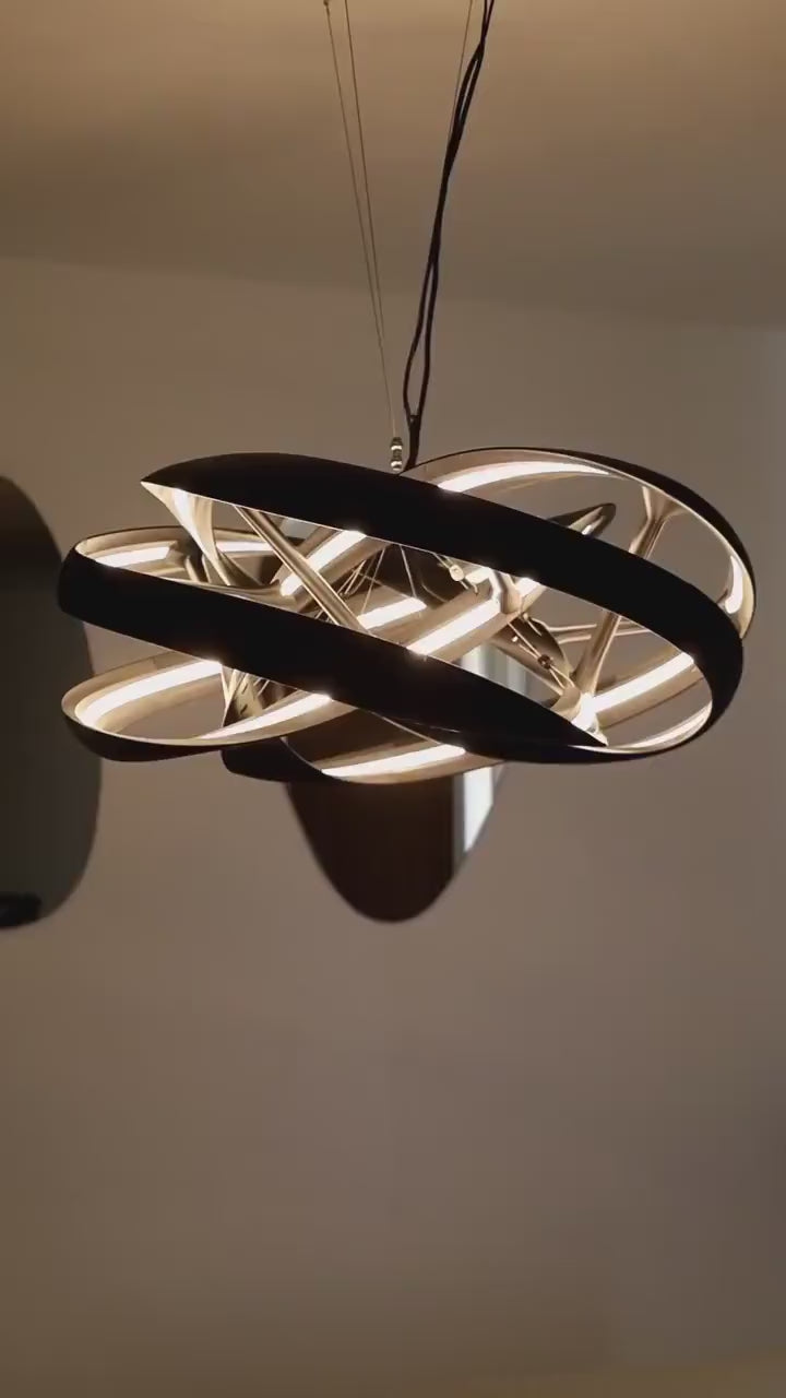 Lamp Printed IAP Helix Chandelier | 3D Printed LED Ceiling Light | Sculptural Pendant Lamp