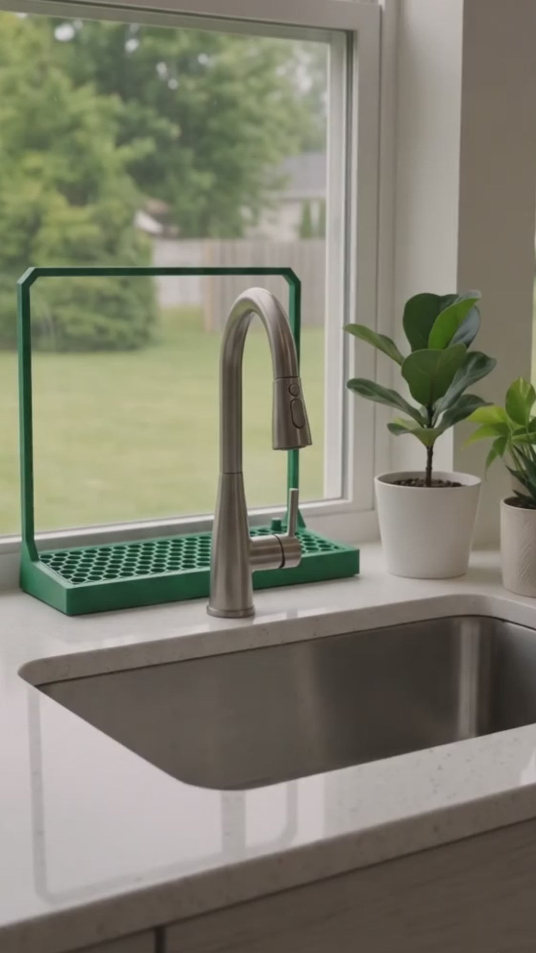 Gazzaladra Kitchen Sponge Holder | Sink Sponge Organizer | 3D Printed Sponge Dryer | Honeycomb Drain Tray | Modern Kitchen Sink Accessory
