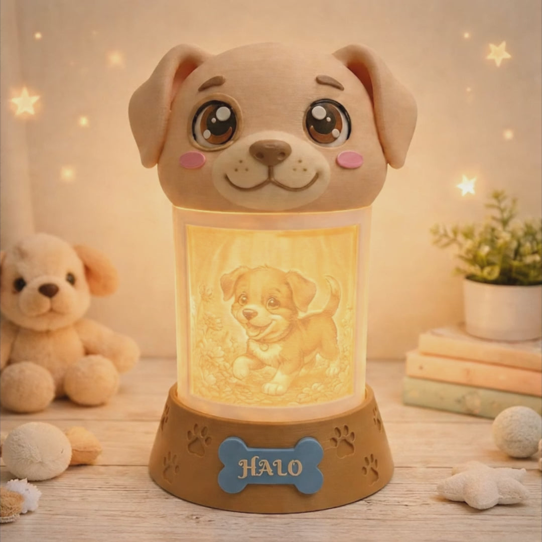 LV 3D Dog Memorial Night Light – Personalized Pet Remembrance Lamp | Custom Photo Lithophane | Pet Loss Gift | Sympathy Keepsake