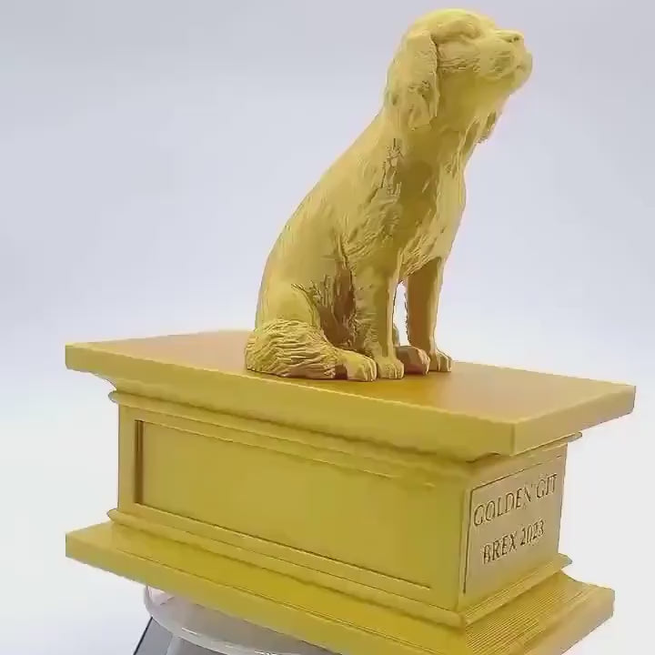 LV 3D Custom Dog Memorial Statue from Photo | Personalized Pet Loss Gift | Dog Urn with Ashes Drawer | Pet Remembrance Sculpture