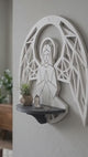 LV 3D Guardian Angel Wall Shelf | Christian Wall Decor | Floating Prayer Shelf | Geometric Angel Art